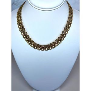 Vintage gold tone woven necklace